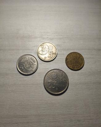 🪙 Set 4 Monete antiche spagnole Pesetas 🪙