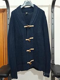 Cardigan uomo H&M blu con alamari – 100% cotone