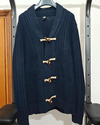 Cardigan uomo H&M blu con alamari – 100% cotone