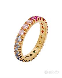 Anello eternity oro e diamanti rainbow