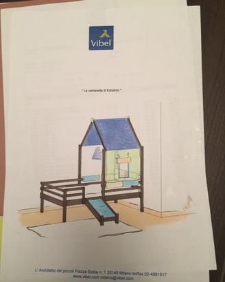 Letto e comodino marca VIBEL