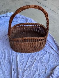 Grande cesta ovale in vimini con manico – 70 cm