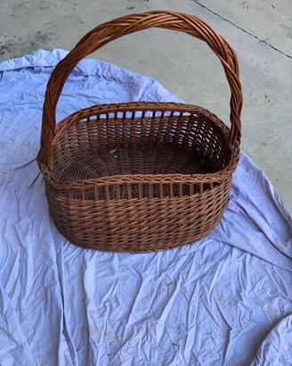 Grande cesta ovale in vimini con manico – 70 cm