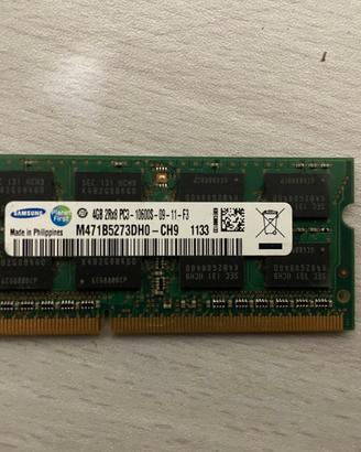 RAM Samsung 4GB DDR3 PC3-10600S per Notebook