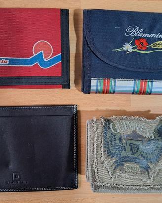 4 portafogli vintage invicta, blumarine, guiness,