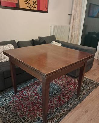 tavolo noce arte povera con 4 sedie