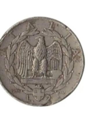 Raro 2 Lire 1936 Vittorio Emanuele III, impero