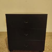 Cassettiera ufficio con ruote 3 cassetti in legno