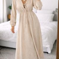 Abito Maxi Boho Beige - Taglia M 42IT - Nuovo