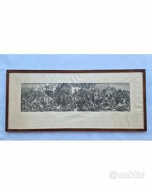 Grande stampa storica 1875 Battaglia di Waterloo