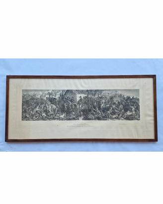 Grande stampa storica 1875 Battaglia di Waterloo