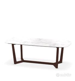 Tavolo Poliform Concorde - noce e marmo Carrara