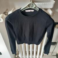 Crop top nero Bershka Tg.S
