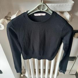 Crop top nero Bershka Tg.S