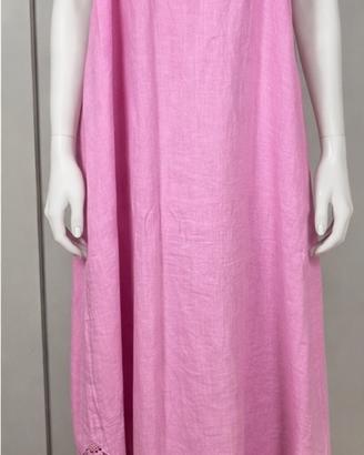 Vestito estivo rosa con pizzo moda Positano