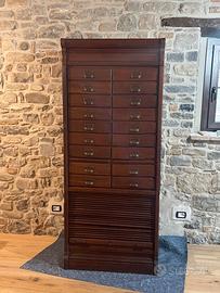 Mobile schedario vintage in legno 83 x  52 x h 200