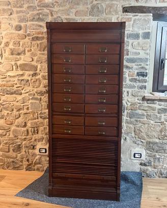 Mobile schedario vintage in legno 83 x  52 x h 200