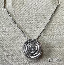 COLLANA PUNTO LUCE ORO 18kt. E DIAMANTE ct. 0,13