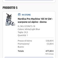 Scarponi sci donna Nordica pro machine