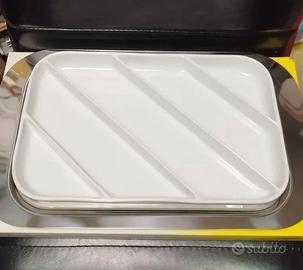 Vassoio acciaio antipastiera in ceramica amc