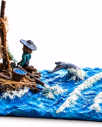 Diorama navale artistico fatto a mano