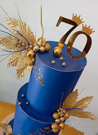 torta scenografica Classic Blue Oro