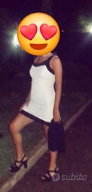 vestito midi bianco e nero 