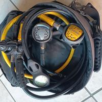 Erogatori Cressi primo e secondo stadio, manometro