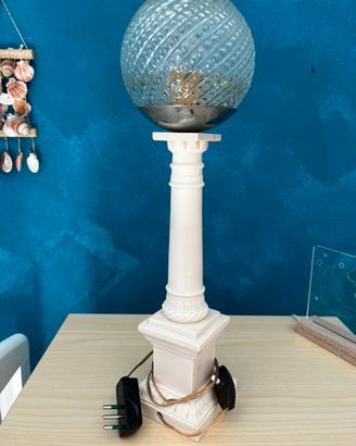 Lampada da Tavolo Vintage a Colonna Neoclassica
