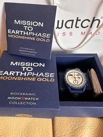 Omegaxswatch mission to earthphase moonshine gold