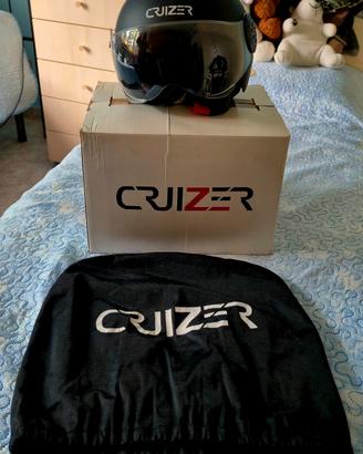 Casco Jet CRUIZER Moto e Scooter Nero Opaco - XL