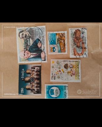 6 francobolli del 1991/94 usati