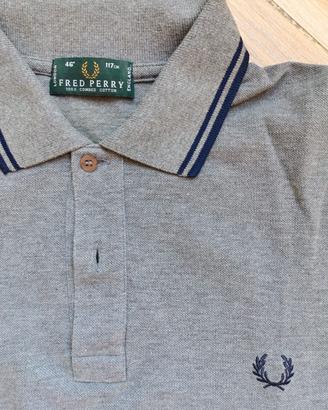 Polo vintage Fred Perry grigia manica lunga