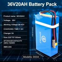 batteria per bicicletta elettrica 36v 20ah