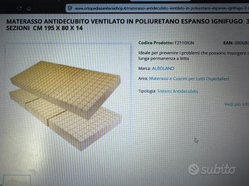 Materasso antidecubito a 3 sezioni ventilato