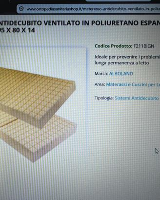 Materasso antidecubito a 3 sezioni ventilato