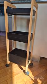 Carrello salvaspazio con  ruote (80x29x19 cm)