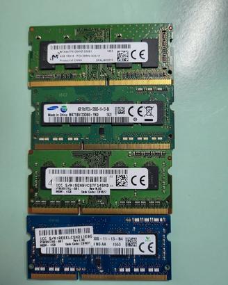 Sodimm DDR3 16gb (4x4gb) ram per laptop