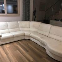Divano in pelle, bianco 6 posti