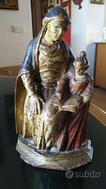 Scultura Sant'Anna con Madonna bambina del '700