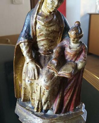 Scultura Sant'Anna con Madonna bambina del '700