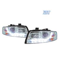 FARI PER AUDI A4 B6 00-04 LUCE DIURNA A LED FONDO 