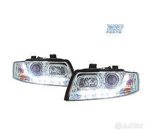FARI PER AUDI A4 B6 00-04 LUCE DIURNA A LED FONDO 
