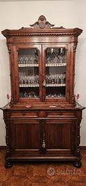 Credenza antica ‘800 con alzata a vetri