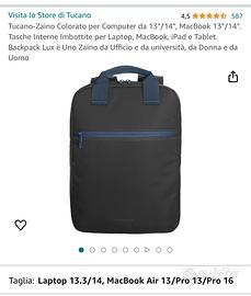 Zaino Tucano nuovo per portatili fino 14 pollici