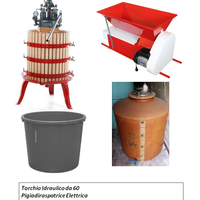 Torchio Idraulico + Pigiadiraspatrice Elettrica