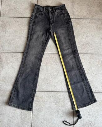 Jeans donna neri slavati bootcut - vita alta