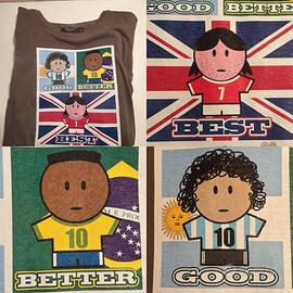 maradona best pele shirt soccer vintage size M