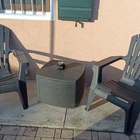 SET GIARDINO TERRAZZO 2 POLTRONE SEDIE + TAVOLINO