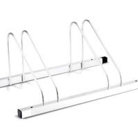 Porta biciclette da terra, per 2 bici acciaio inox